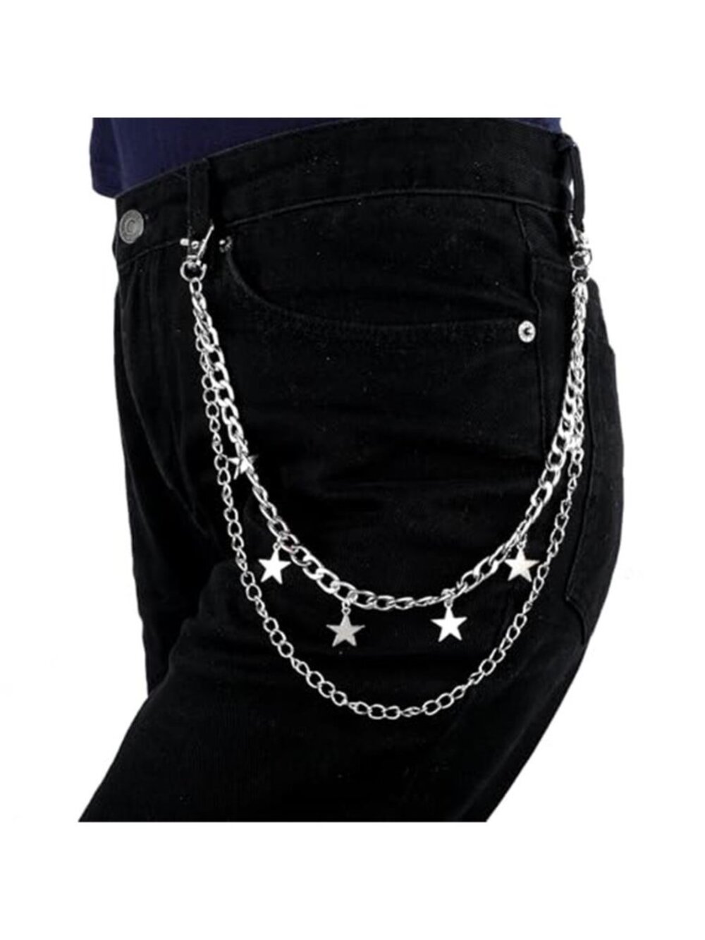 Women's Hip Hop Pants Chain Vintage Star Jean Chain Y2k Waist Chain